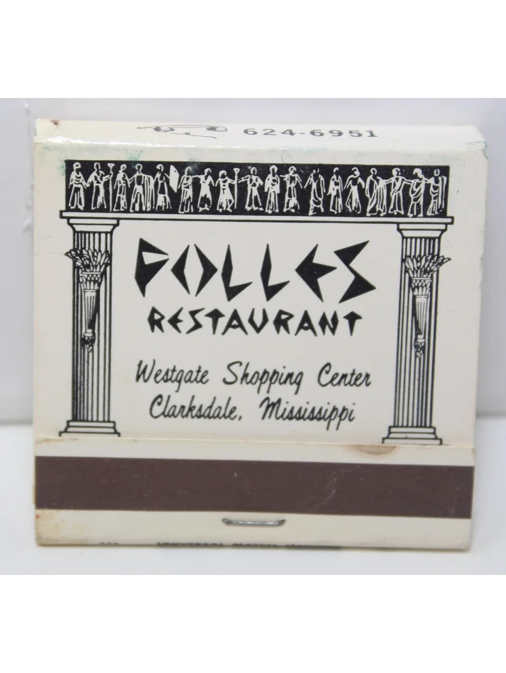 Vintage Matchbook Folles Restaurant Cuisine Royale Clarksdale Mississippi Steaks